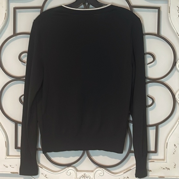 BANANA REPUBLIC STRETCH COTTON CARDIGAN BLACK/WHITE SIZE SMALL - Picture 7 of 10